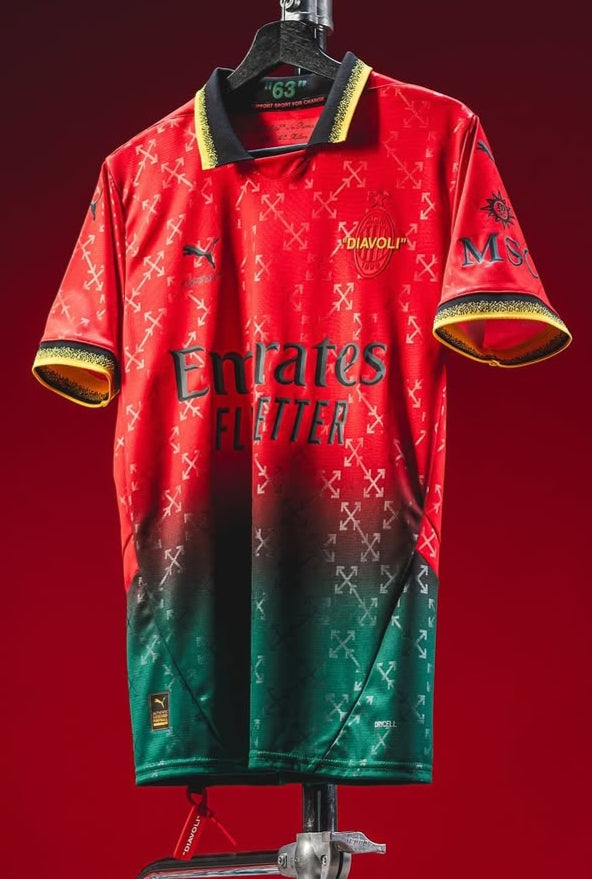 AC Milan X Off White Red Jersey (Player Version)