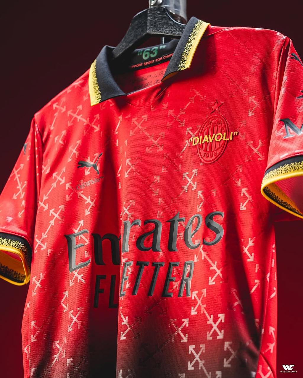 AC Milan X Off White Red Jersey (Player Version)