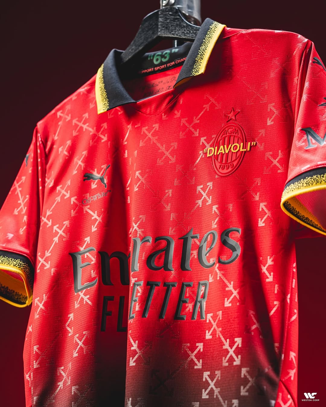 AC Milan X Off White Red Jersey (Player Version)
